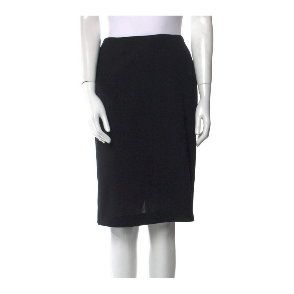 Escada‎ Black 100% Wool Skirt Sz S Made in Germany Zip Quiet Luxury